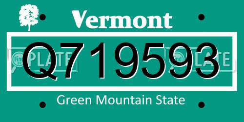 Q719593 Vermont License Plate