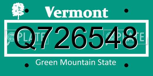Q726548 Vermont License Plate