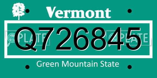 Q726845 Vermont License Plate