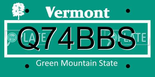 Q74BBS Vermont License Plate