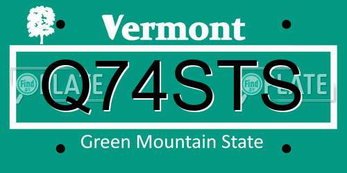 Q74STS Vermont License Plate