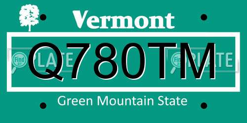 Q780TM Vermont License Plate