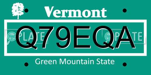 Q79EQA Vermont License Plate