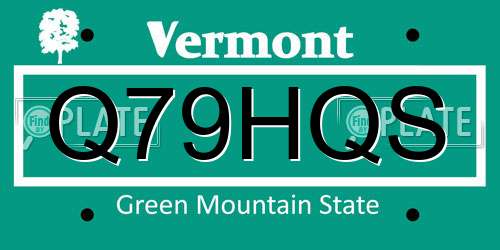 Q79HQS Vermont License Plate