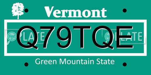 Q79TQE Vermont License Plate