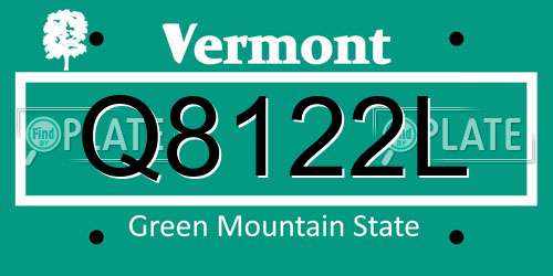 Q8122L Vermont License Plate