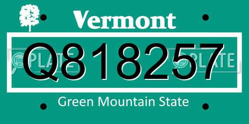 Q818257 Vermont License Plate