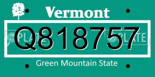 Q818757 Vermont License Plate