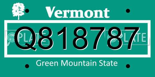 Q818787 Vermont License Plate