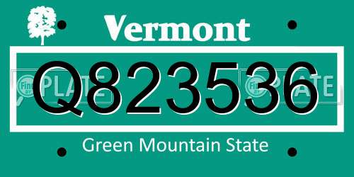 Q823536 Vermont License Plate