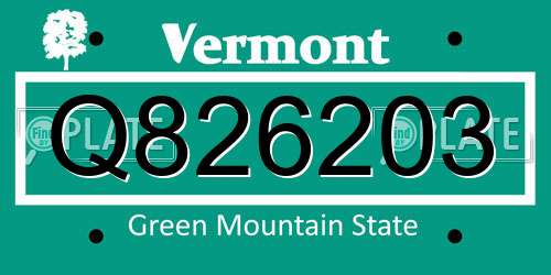 Q826203 Vermont License Plate