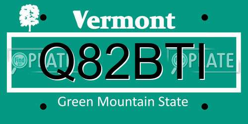 Q82BTI Vermont License Plate