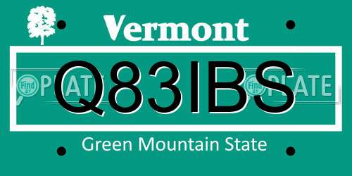 Q83IBS Vermont License Plate