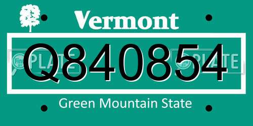 Q840854 Vermont License Plate