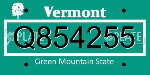 Q854255 Vermont License Plate