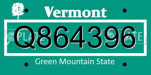 Q864396 Vermont License Plate