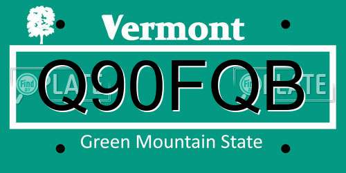 Q90FQB Vermont License Plate