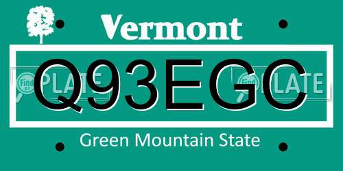 Q93EGC Vermont License Plate