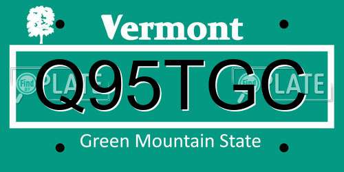 Q95TGC Vermont License Plate