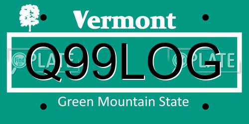 Q99LOG Vermont License Plate