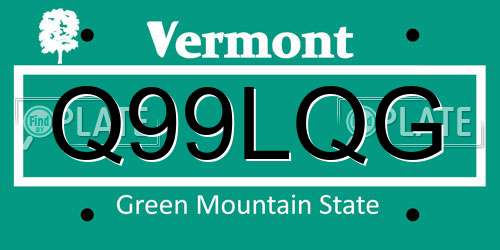 Q99LQG Vermont License Plate