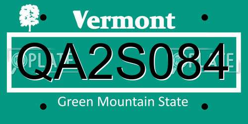 QA2S084 Vermont License Plate
