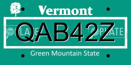 QAB42Z Vermont License Plate