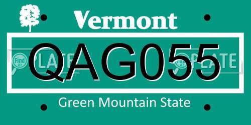 QAG055 Vermont License Plate