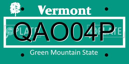 QAO04P Vermont License Plate