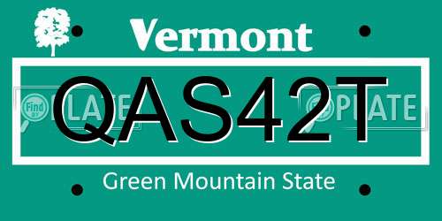 QAS42T Vermont License Plate
