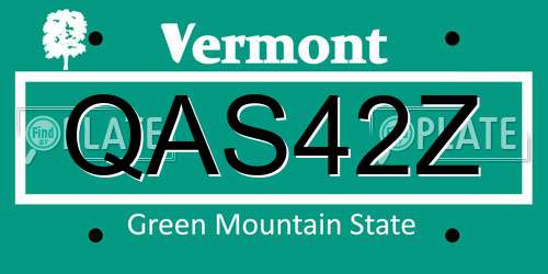 QAS42Z Vermont License Plate