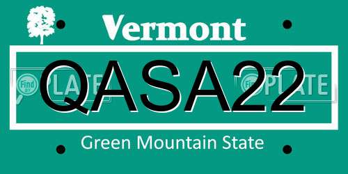 QASA22 Vermont License Plate