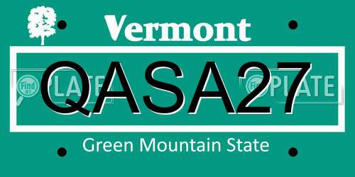 QASA27 Vermont License Plate
