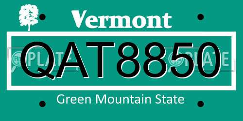 QAT8850 Vermont License Plate