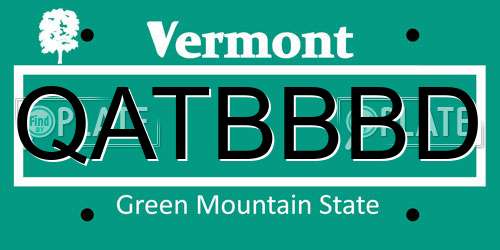 QATBBBD Vermont License Plate