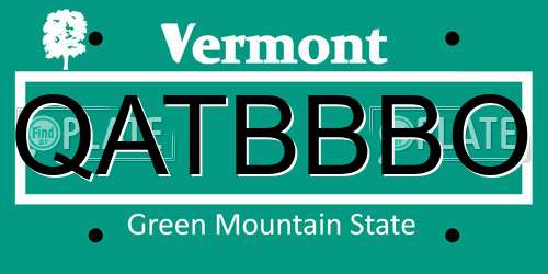 QATBBBO Vermont License Plate