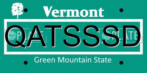 QATSSSD Vermont License Plate