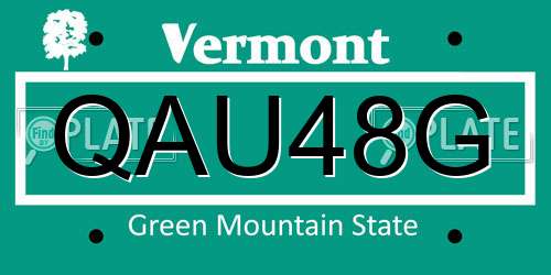 QAU48G Vermont License Plate