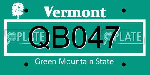 QB047 Vermont License Plate