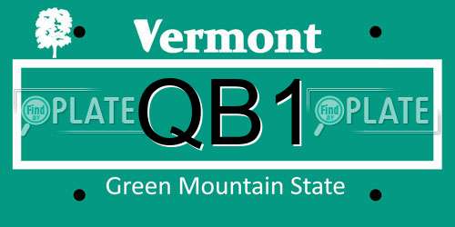 QB1 Vermont License Plate