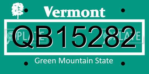 QB15282 Vermont License Plate