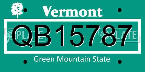 QB15787 Vermont License Plate