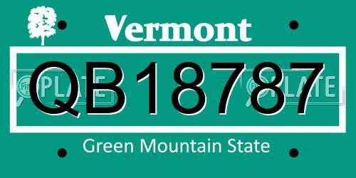 QB18787 Vermont License Plate
