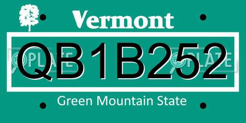 QB1B252 Vermont License Plate