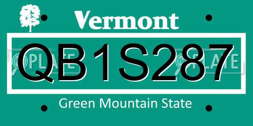 QB1S287 Vermont License Plate