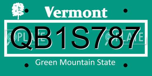 QB1S787 Vermont License Plate