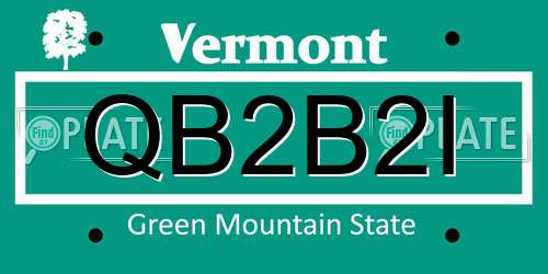 QB2B2I Vermont License Plate