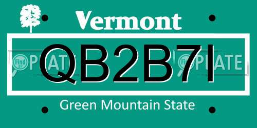 QB2B7I Vermont License Plate