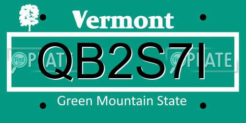 QB2S7I Vermont License Plate