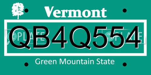 QB4Q554 Vermont License Plate